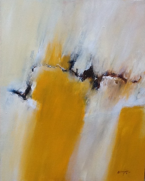Yellow painting. Abstract. Spring.